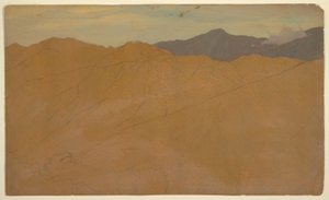 Teckning, Palmer och hustak, Ecuador, maj 1857 av Frederic Edwin Church