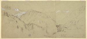 Teckning, Panoramautsikt från Bel Arp, 1868 av Frederic Edwin Church