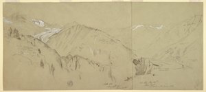 Teckning, Panoramautsikt från Bel Arp, 1868 av Frederic Edwin Church