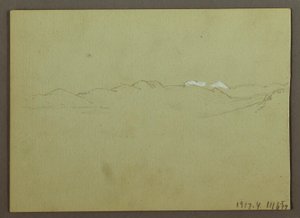 Teckning, växt- och landskapsstudie, 28 april 1869 av Frederic Edwin Church