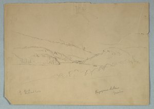 Ritning, Ripogenussjön, ca 1855 av Frederic Edwin Church