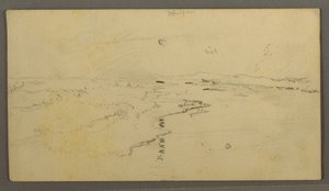 Ritning, flod, reflekterad måne, 14 juni 1870 av Frederic Edwin Church