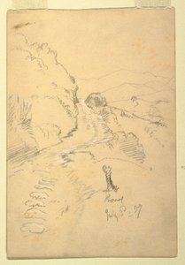 Teckning, Väg i Ecuador, 3 juli 1857 av Frederic Edwin Church