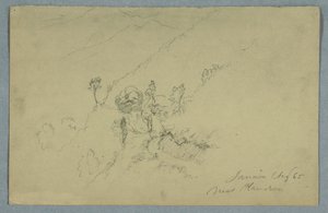Ritning, Väg genom Blue Mountains, nära Homestead, Jamaica, augusti 1865 av Frederic Edwin Church