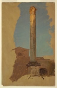 Teckning, Rom, klassisk kolonn, 1868-69 av Frederic Edwin Church
