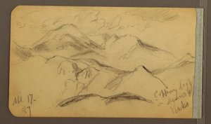 Teckning, Klippiga berg, 17 april 1889 av Frederic Edwin Church