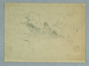 Teckning, Sangay-vulkanen i utbrott, Ecuador, 1857-62 av Frederic Edwin Church