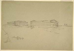 Teckning, Skisser, Paestum, Syditalien, april 1869 av Frederic Edwin Church
