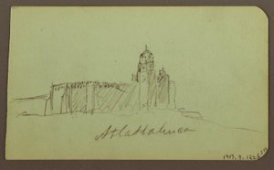 Teckning, Skisser från Patzcuaro; Verso: Kyrka,Atlatahuca, 1883 av Frederic Edwin Church