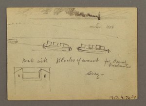 Teckning, Skisser från Mellanöstern, inklusive Suezkanalen, januari 1868 av Frederic Edwin Church