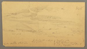 Teckning, Himmelsstudie över ås, juli 1866 av Frederic Edwin Church