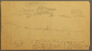 Teckning, Himmelsstudie över ås, juni 1882 av Frederic Edwin Church