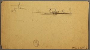 Teckning, Himmelsstudie över ås, juni 1882 av Frederic Edwin Church