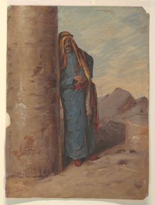 Teckning, Stående beduin, 1868 av Frederic Edwin Church