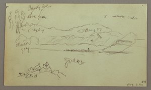 Ritning, stenbåge, stenbas, 27 april 1868 av Frederic Edwin Church