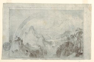 Teckning, studie till "Regnperiod i tropikerna", 1865-66 av Frederic Edwin Church