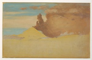Teckning, studie av Cotopaxi, utbrott, Ecuador, 1853 av Frederic Edwin Church