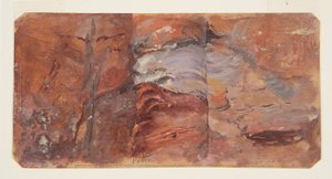 Teckning, studie av klippor, Petra, februari 1868 av Frederic Edwin Church
