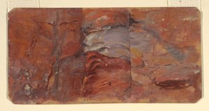 Teckning, studie av klippor, Petra, februari 1868 av Frederic Edwin Church