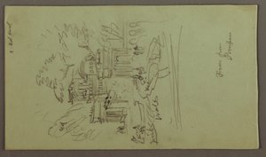 Teckning, studie av en fresco från Pompei, möjligen 1868-69 av Frederic Edwin Church