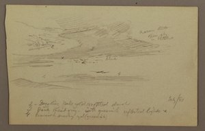 Teckning, topp och himmel, juli 1881 av Frederic Edwin Church