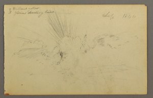 Teckning, Sol bakom moln, 1844 av Frederic Edwin Church