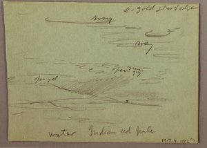 Teckning, Solnedgång, Barn som äter, 22 december 1870 av Frederic Edwin Church