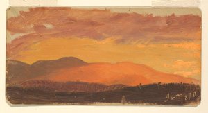 Teckning, Solnedgång, Hudson Valley, juni 1870 av Frederic Edwin Church