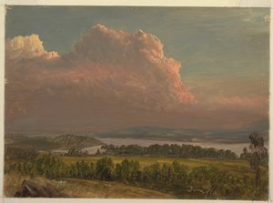 Teckning, Solnedgång över Hudson Valley, juni 1870 av Frederic Edwin Church