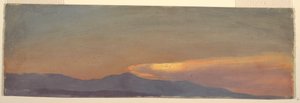 Teckning, Studie av moln vid solnedgång, ca 1880 av Frederic Edwin Church