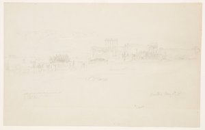 Ritning, tempel, Baalbek, 6 maj 1868 av Frederic Edwin Church