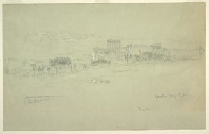 Ritning, tempel, Baalbek, 6 maj 1868 av Frederic Edwin Church