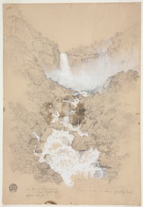 Ritning, Tequendama Falls nära Bogotá, Colombia, juli 1853 av Frederic Edwin Church