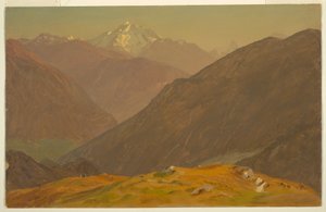 Teckning, The Goell, nära Berchtesgeden, 1868 av Frederic Edwin Church