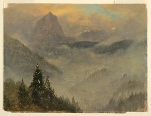 Ritning, Hochkalter, nära Berchtesgaden, 1868 av Frederic Edwin Church
