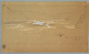 Teckning, Floden "Nedanför virveln", september 1858 av Frederic Edwin Church