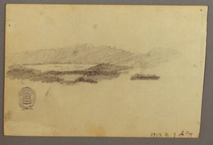 Teckning, Träd, juli 1844 av Frederic Edwin Church