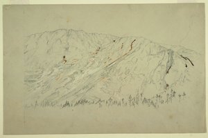 Teckning, övre delen av Great Basin, Mt. Katahdin, september 1877 av Frederic Edwin Church