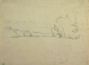 Teckning, Upper Togue Lake, ca 1885 av Frederic Edwin Church