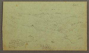 Teckning, Valley, april möjligen 1868 av Frederic Edwin Church