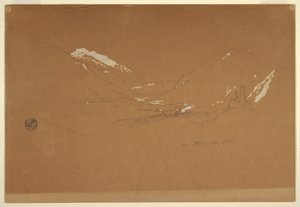 Ritning, dalen "nära Golling", Österrike, 5 augusti 1868 av Frederic Edwin Church