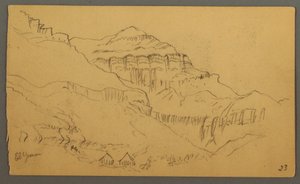 Teckning, Valleyside, februari 1869  av Frederic Edwin Church