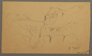 Teckning, Valleyside, februari 1869  av Frederic Edwin Church