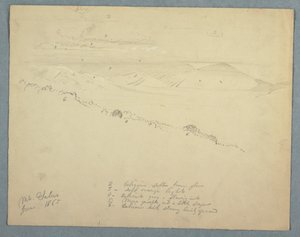 Teckning, utsikt från Mount Salus, Jamaica, juni 1865 av Frederic Edwin Church