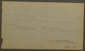Teckning, Vågor, 1860 av Frederic Edwin Church