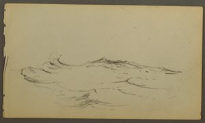 Teckning, Vågor, möjligen 1860 av Frederic Edwin Church