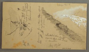 Teckning, Kvinnor tvättar sig vid ett tråg, Berg, 28 augusti 1868 av Frederic Edwin Church