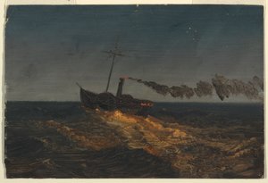 Paddelångare i skymningen av Frederic Edwin Church