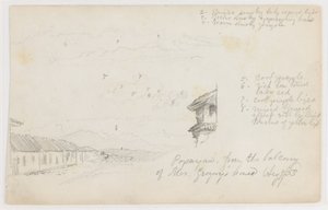 Popayan, Colombia; Verso: Bergslandskap, Colombia av Frederic Edwin Church