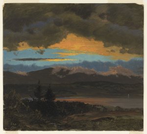 Solnedgång över Hudson Valley, New York av Frederic Edwin Church